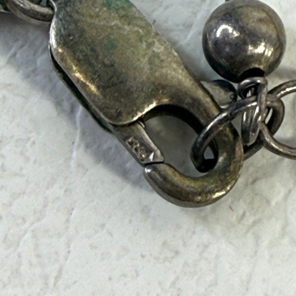 Natural Ocean Jasper Necklace Leather Cord Sterling Silver Clasp Stone Pendant - Picture 6 of 7